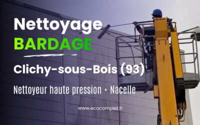 Nettoyage de Bardage d’une enseigne commerciale à Clichy-sous-Bois en Seine-St-Denis (93)