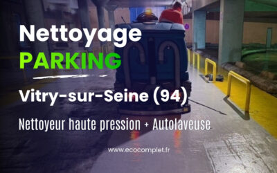 Nettoyage d’un parking intérieur à Vitry-sur-Seine dans le département du Val-de-Marne (94)