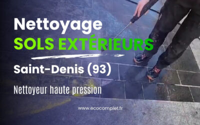 Nettoyage des sols extérieurs à Saint-Denis – Décapage haute pression fresque peinture au sol